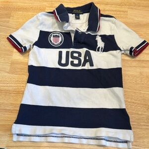 6 / Polo by Ralph Lauren Kids USA Navy and White Polo
